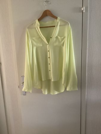 Elegante Langarm-Bluse in Grüngelb, Gr. 40, Viscose