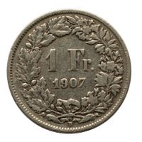 Schweiz - 1 Franken - 1907 - Silber