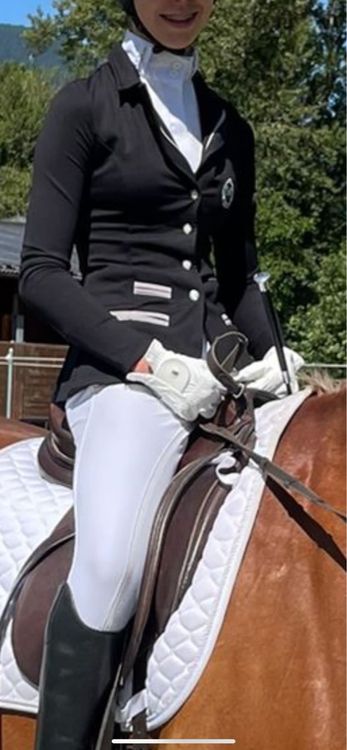 EQUESTRIAN QUEEN Faith Turnierjacke Damen - Reitjacke Mit Kristallverzierungen & Atmungsaktiv