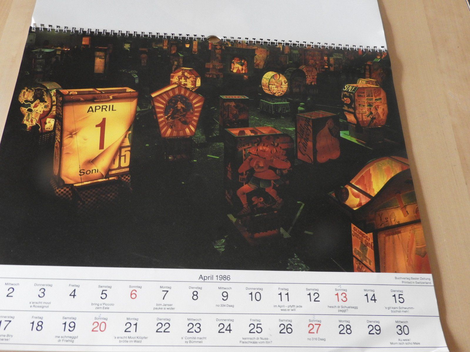 Calendari: FASNACHTSKALENDER 1986, 12 BILDER ,  75 JOHR AM STÄGGE, – Usato da Ettingen venduto da troll-mutter 4