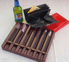 Vintage Serviceportemonnaie Leder und Münzzähler Pecuna