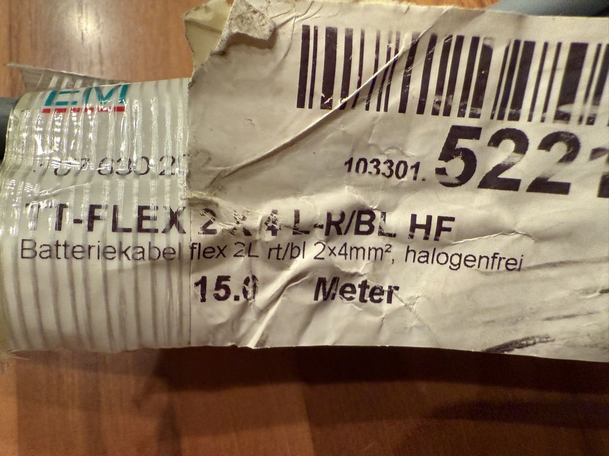 Cavi: TT-FLEX Batteriekabel 2x4 mm2, 15m, halogenfrei, NEU – Nuovo (secondo la descrizione) da Pfäffikon ZH venduto da Fruchtsaft 1