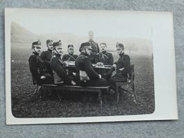 Echt Photo Karte / Grenzbesetzung 1914 Offiziere mit Tschako