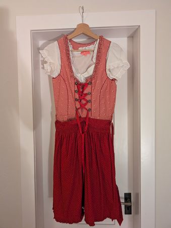 Dirndl Krüger Almsach Gr. 34/36 rot weiss  top Zustand