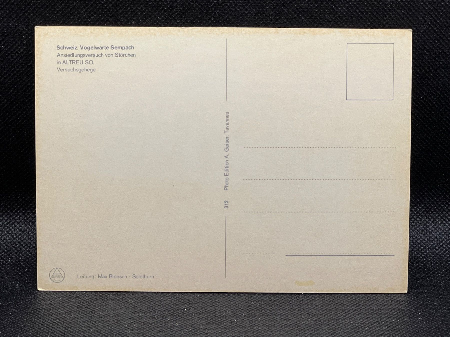 Cartoline postali: Schweiz. Vogelwarte Sempach: Ansiedlungsversuch von Störchen – Usato da Widnau venduto da Brusi9 1