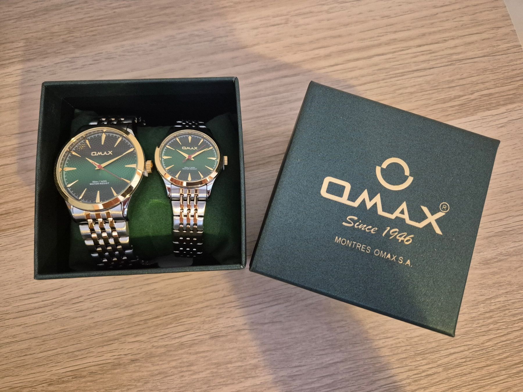 Orologi: OMAX Partneruhrenset bicolor / grün – Nuovo e nell'imballaggio originale da Zürich venduto da zah_967f 1