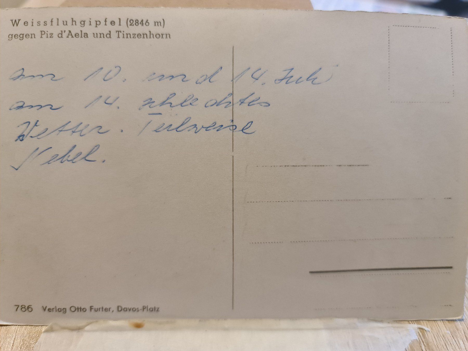 Cartoline postali: Ansichtskarte Weissfluhgipfel – Usato da Dintikon venduto da Vexi 1