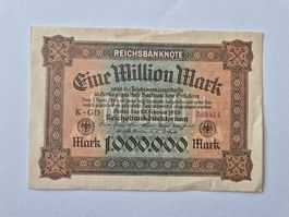 Reichsbanknote über Eine Million Mark vom 20. Februar 1923