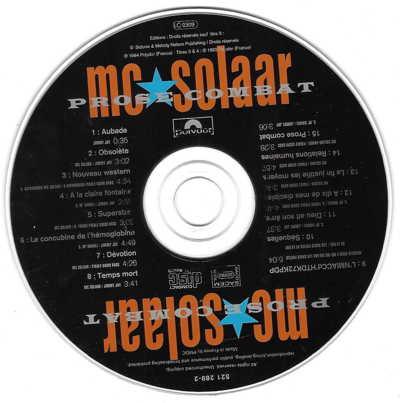 CD: MC SOLAR  -  PROSE COMBAT – Usato da Bex venduto da Giorgiob 2