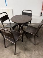 Vintage Gartenmöbel-Set: Tisch und 4 Stühle, Metall Top! (54