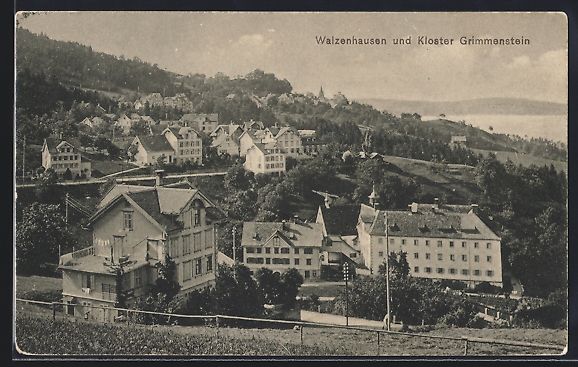 Cartoline postali: Walzenhausen, Ortsansicht mit Kloster Gr – Usato da Berlin venduto da bartko-reher