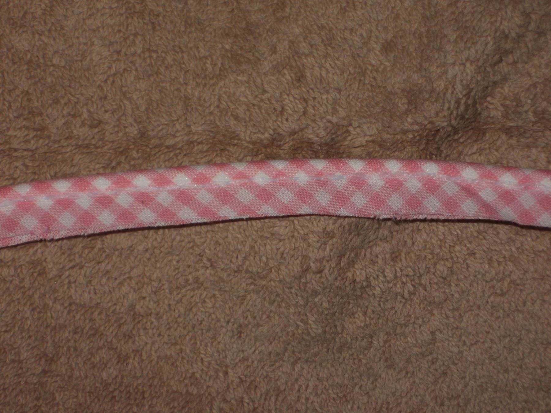 Dekobänder: Paspelband BW rosa / weiss kariert – Neu und originalverpackt aus Füllinsdorf von Schlupp 1
