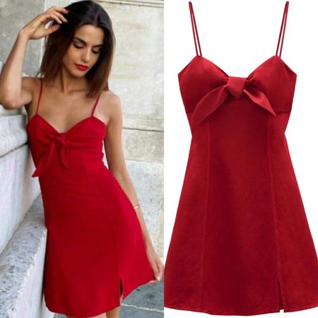 NEW - ZARA Red Dress in Linen Style NP: 79.-