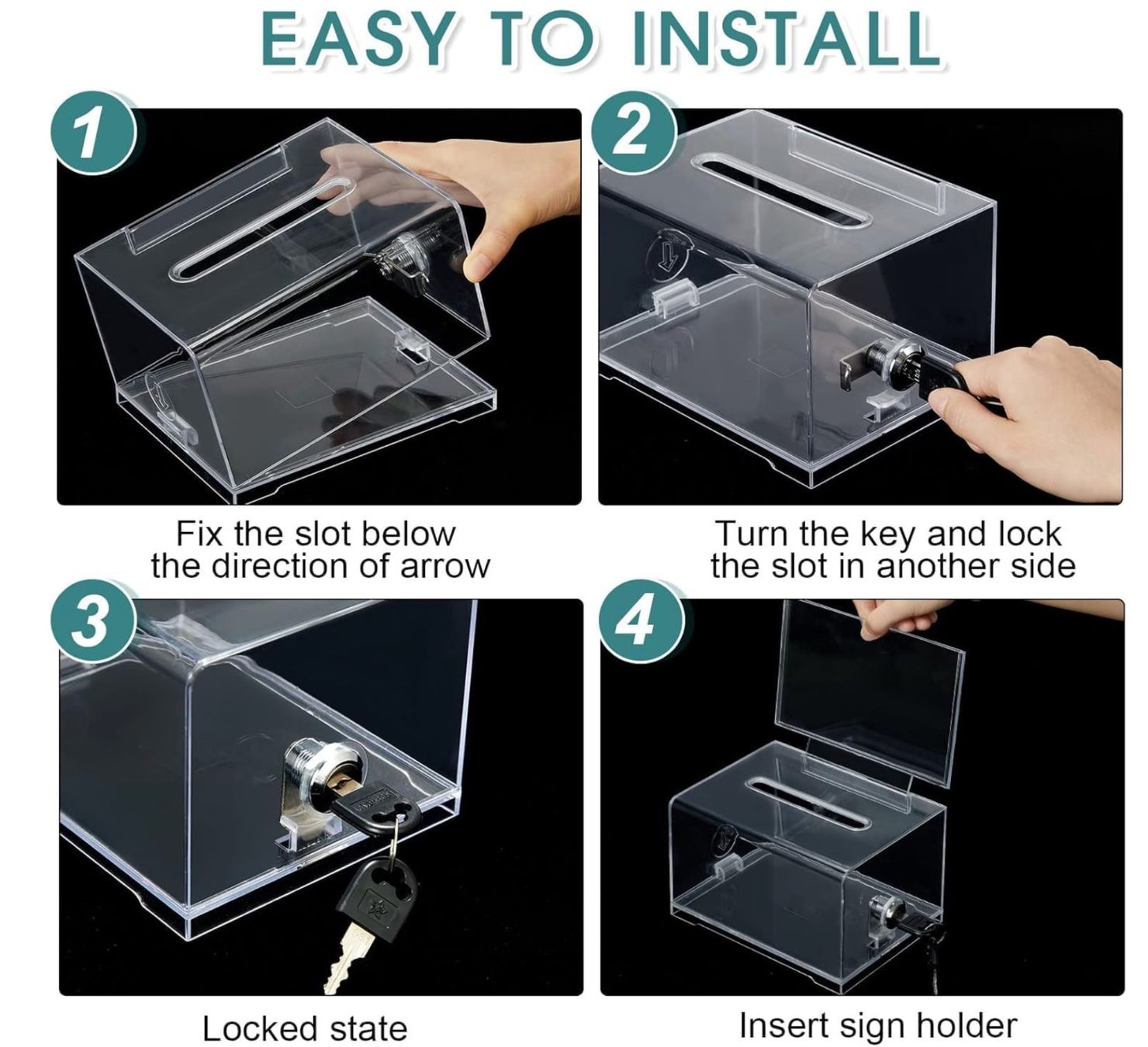 Behälter & Ähnliches: Acrylspendenbox, Wahlurne, empfohlene Box, transparente – Neu und originalverpackt aus Bülach von StoreInShopSwiss 3