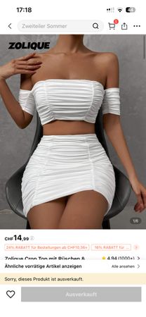 SHEIN Sommer Set, Weiss, Gr. S - Crop Top & Minirock!
