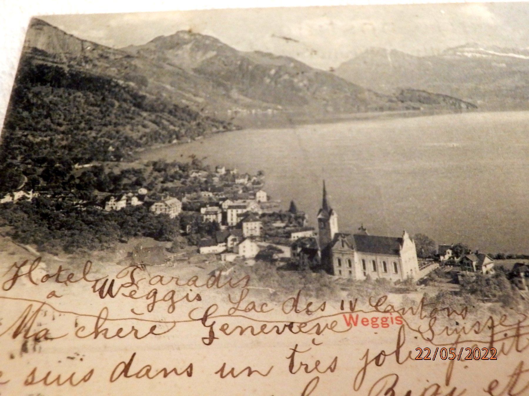 Ansichtskarten: Ansichtskarte, Weggis mit See und Alpenpanorama, Nr.61B – Gebraucht aus Ueberstorf von dinbau 5