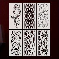 6 x Malschablone Ornamente 14×28cm - ZB für Hintergründe