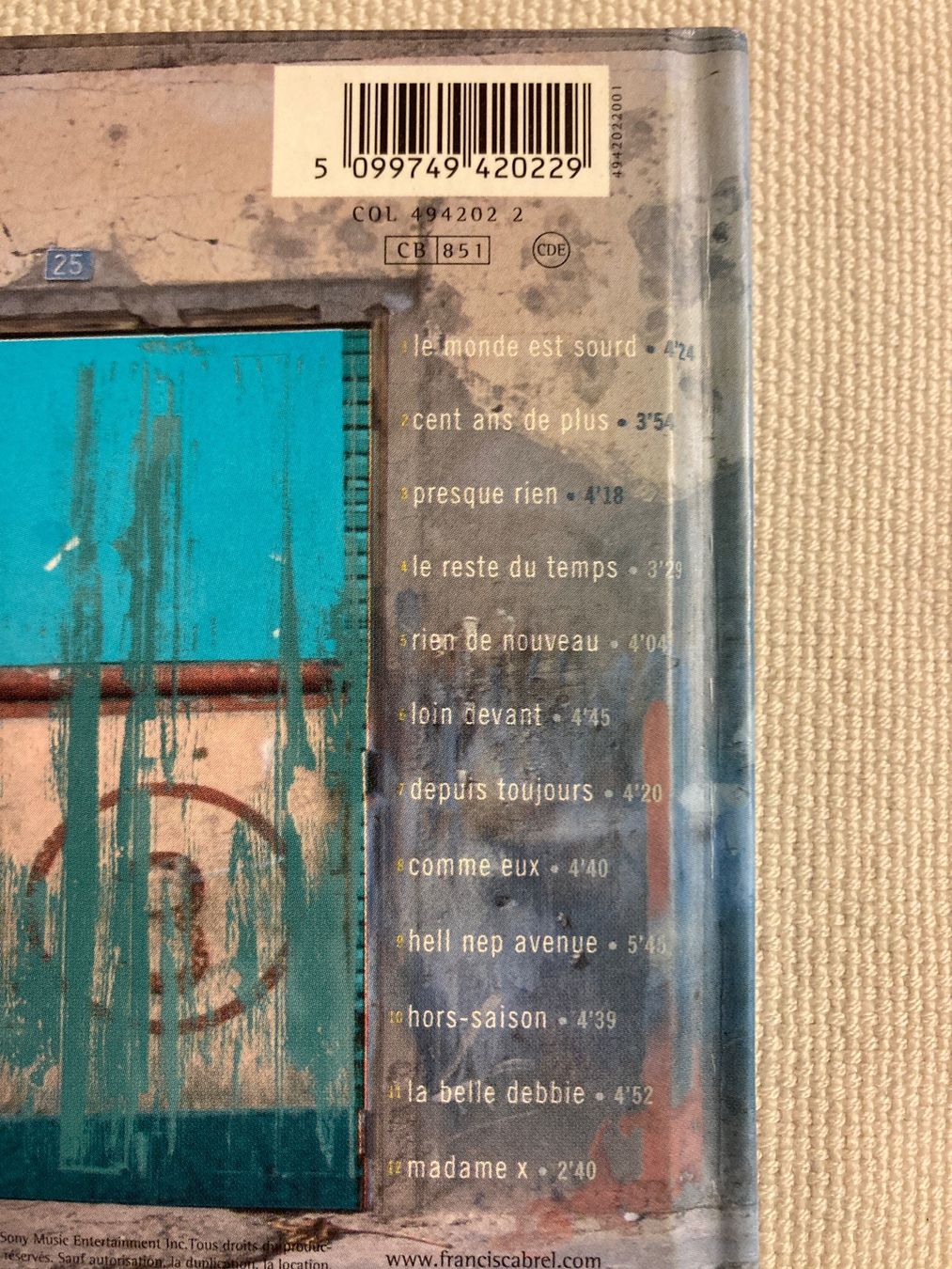 CD: CD,  Francis Cabrel, Hors-saison – Usato da Baden venduto da Yoyo1 1