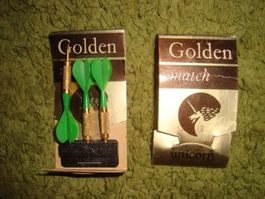 vintage 80iger years Darts Unicorn 2 Set Mini Golden Match