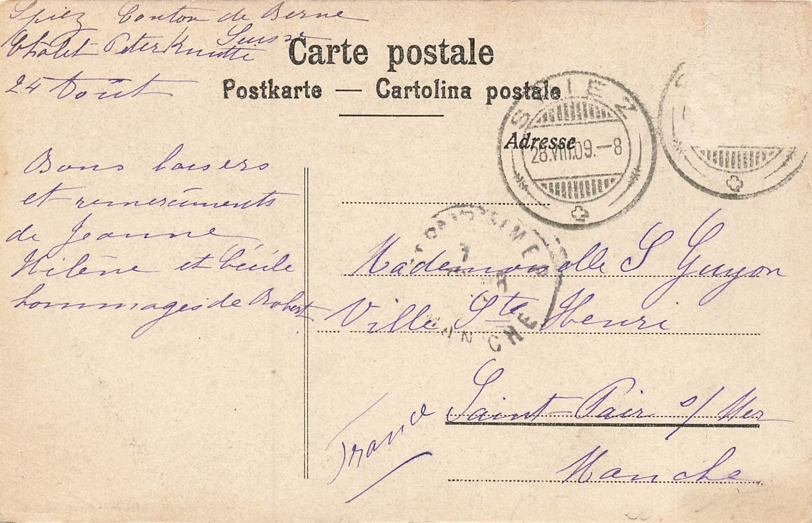 Cartoline postali: Spiez das Schloss 1909 – Usato da Schwyz venduto da Seffi56 1