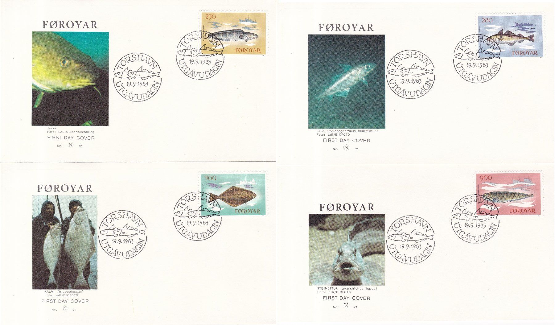 Tutti i francobolli: 56 Stk. FDCs, DK "Färöer, Grönland" ab 1969 – Usato da Münchwilen AG venduto da Nesar 9
