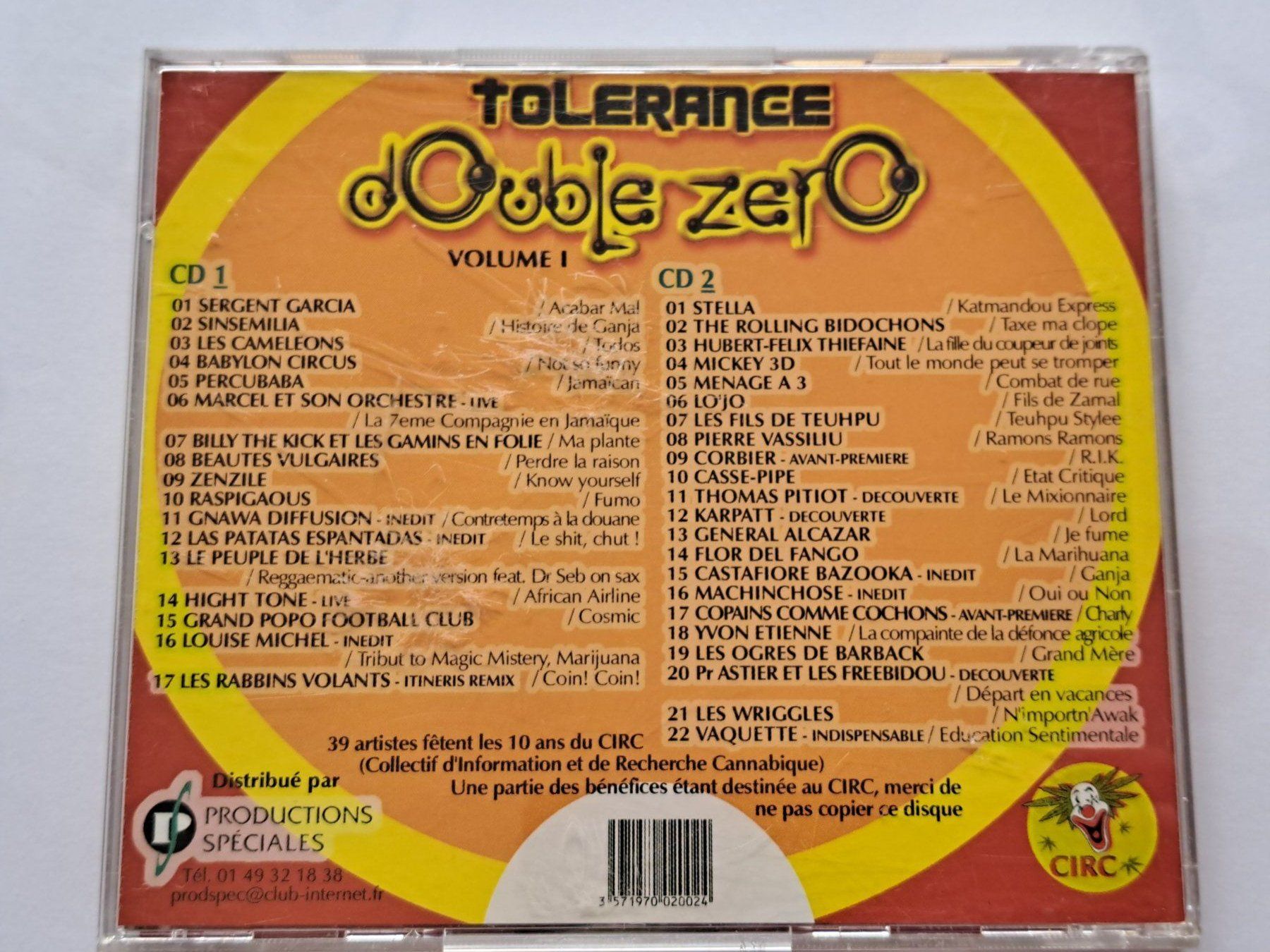 CDs: Tolerance double zero Volume 1 compilation  – D'occasion à Pully par bro_n52j 1
