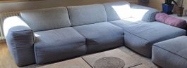 Ecksofa grau mit Hocker guter Zustand.