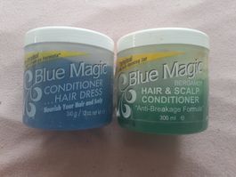 2 Pots de crème cheveux Blue Magic Conditioner Bleu et Vert
