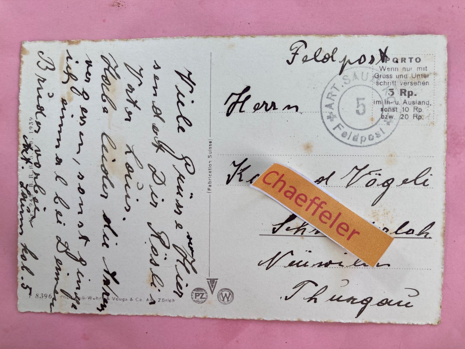 Cartoline postali: Andermatt.   Feldpost – Usato da Zürich venduto da Chaeffeler 1