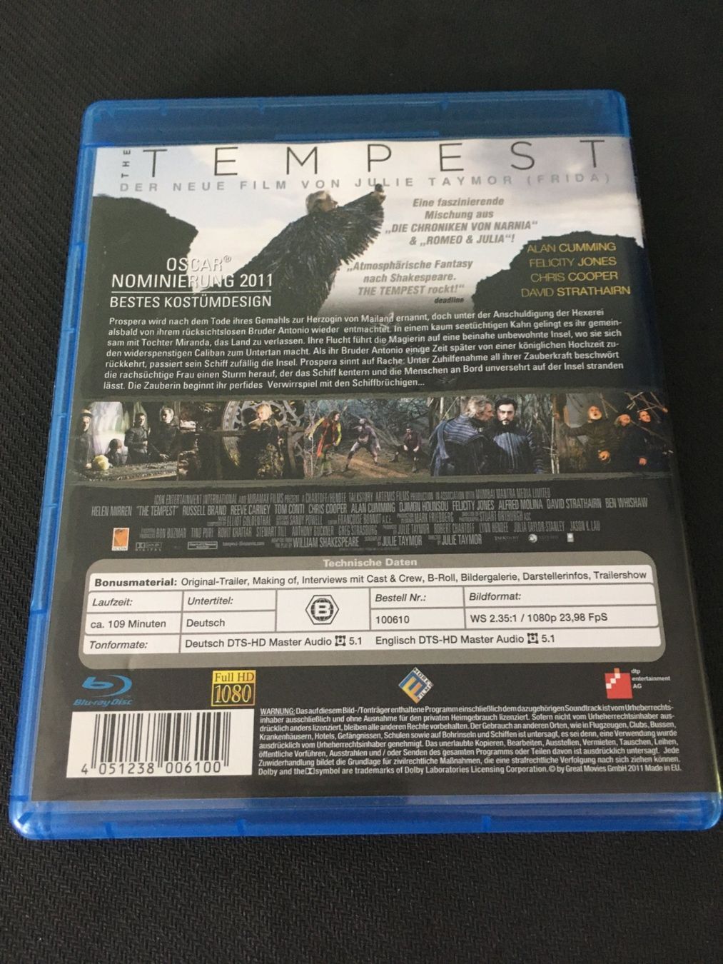 Tutti i DVDs: The Tempest [Blu-ray] – Usato da St.Gallen venduto da MedienJoe 1