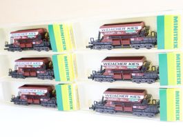 Minitrix 6 x SBB Weiacher Kieswagen - 13294 Top Modelle