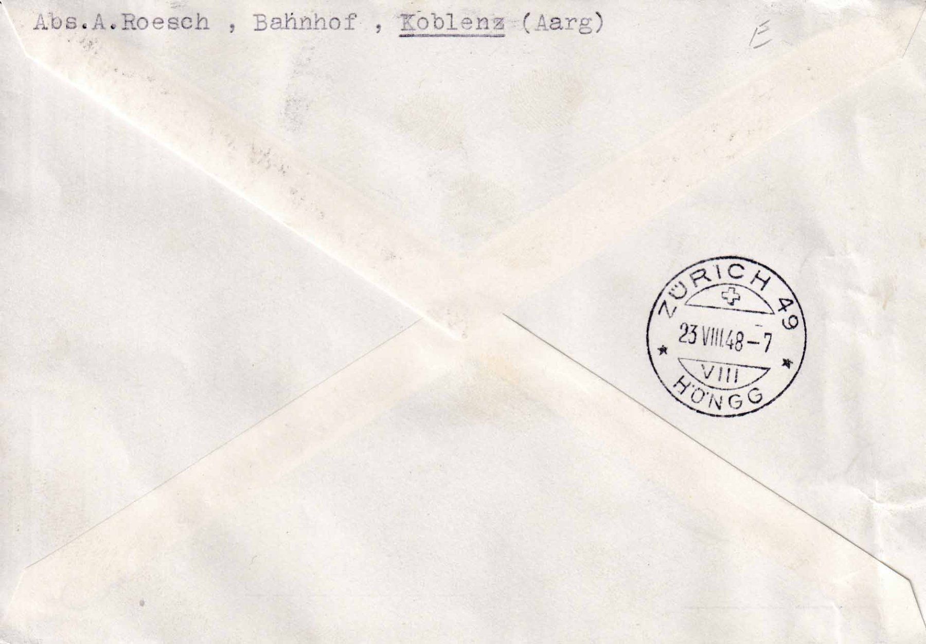 Tutti i francobolli: 1948, IMABA-Block Einzelwerte, Nr. W29+W30+281, auf R-FDC. – Usato da Aesch BL venduto da toffifee09 1