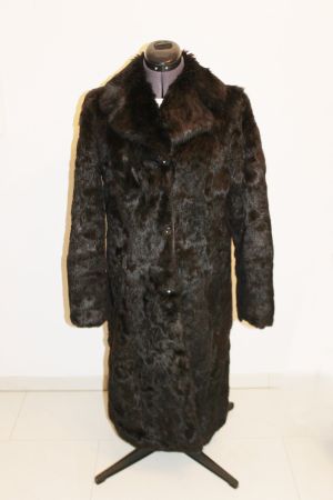 Echter Damen-Kaninchenfell-Mantel schwarz