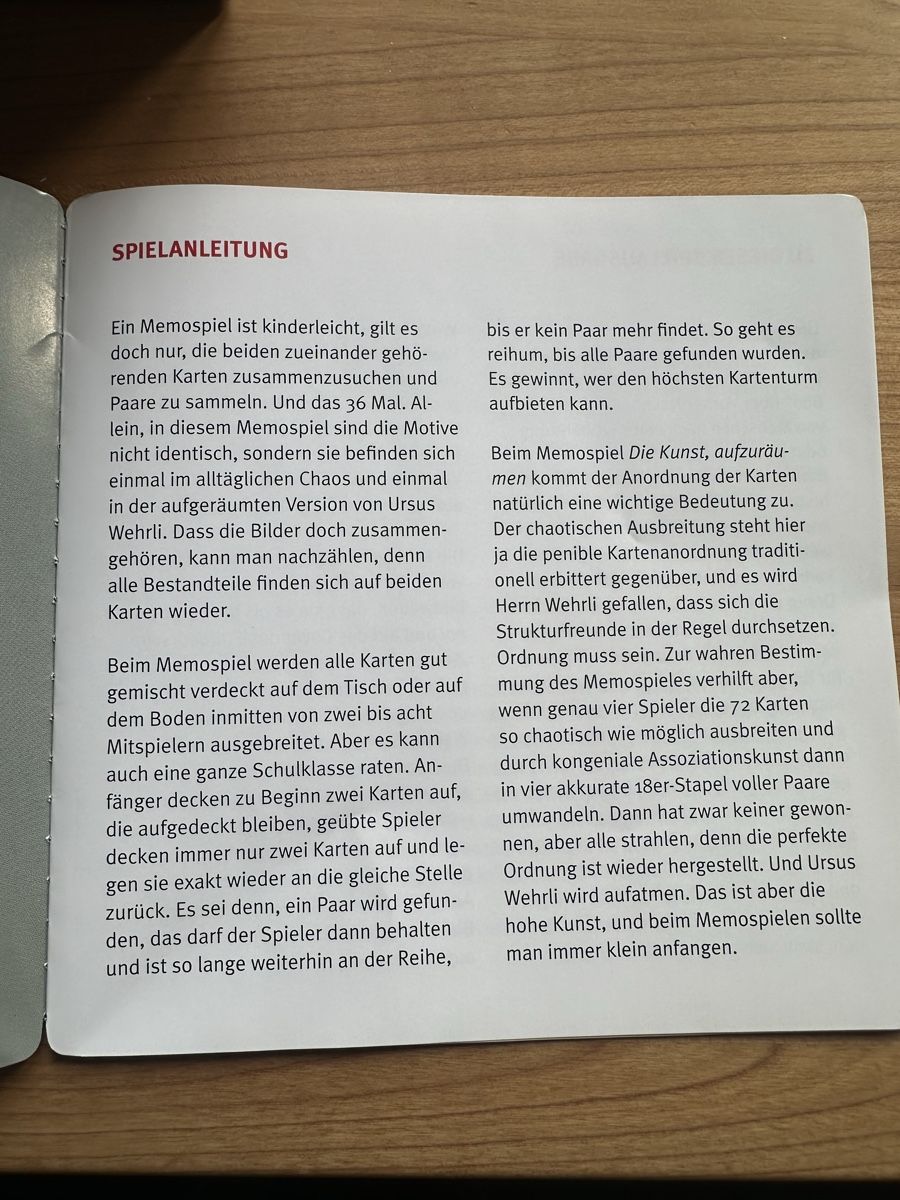 Giochi: Memospiel die Kunst aufzuräumen – Nuovo e nell'imballaggio originale da Zürich venduto da renba1 7