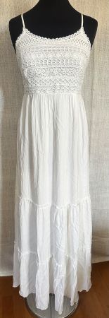 Bezauberndes, weisses Maxikleid von Chicorée Gr. S