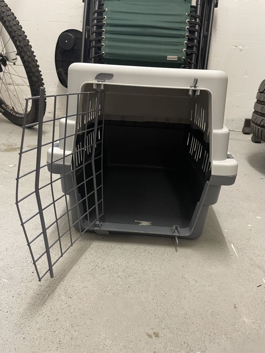Gabbie, trasporto & Sicurezza: Katzentransportbox Grau/Weiss gebraucht – Usato da Frutigen venduto da Blue_020 1