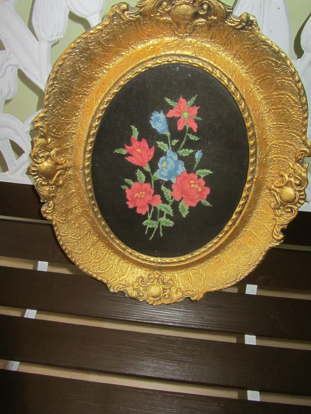 Gemälde: Antikes🤩 gestricktes Bild hinter Glas mit Rahmen – Gebraucht aus Schötz von Vulkan2 5