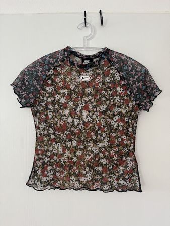 Nike Mesh Shirt Damen Blumenmuster Grösse M Central logo 