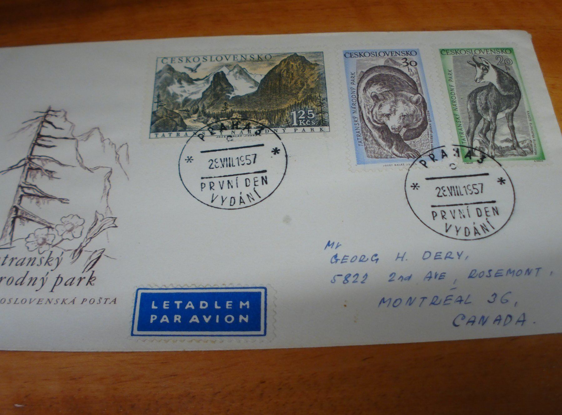 Alle Briefmarken: Tschechoslowakei, 2 FDC 1957, Nationalpark, gelaufen – Gebraucht aus Niederwil AG von morostahu 2