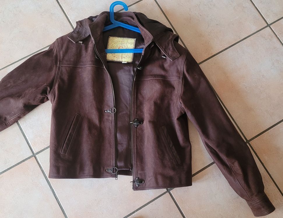 Veste En Cuir Ambre Babzoe – Taille 36, Marron Clair, Made In France