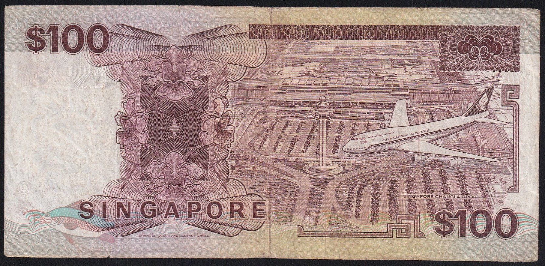 Banconote: Singapur 100 Dollars 1985 – Usato da Brugg AG venduto da banknoten_muesli 1