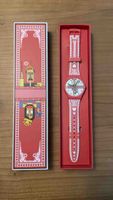 Armbanduhr Swatch rot mit Muster