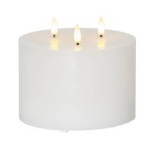 LED Pillar Kerze Flamme Indoor, Weiss, 13cm, Timerfunktion