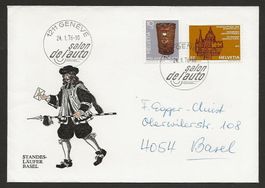 1975 Brief von Genf, Stempel Salon de l'auto, nach Basel