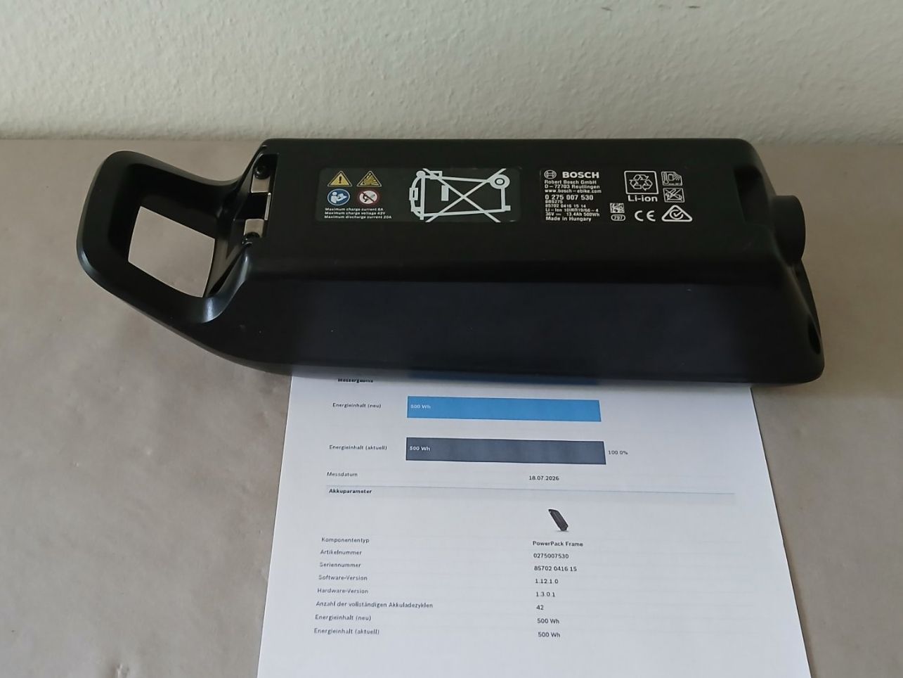 Bosch Akkus: Powerpack 500 Akku - 500Wh 100% mit Bosch Messbericht – Gebraucht aus Winterthur von .-thx-. 8