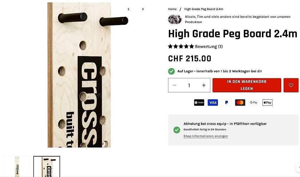 Murs & prises d'escalade: Neues Peg Board, originalverpackt (1 oder 2 Stück) – Neuf avec emballage d'origine à Thun par nic_glc9 2