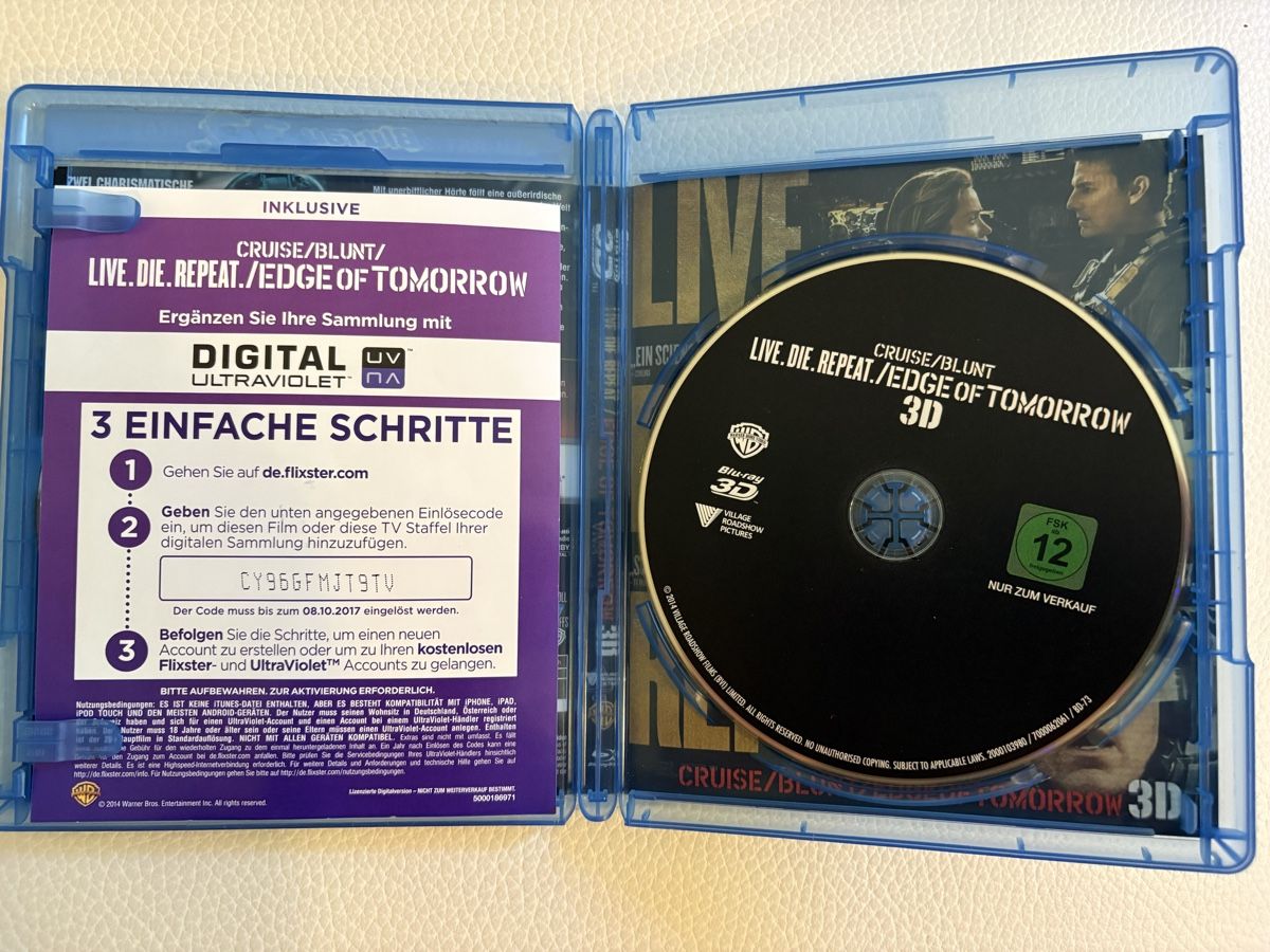 Tutti i DVDs: Edge of Tomorrow Live Die Repeat Blu-ray – Usato da Bäretswil venduto da redt 2