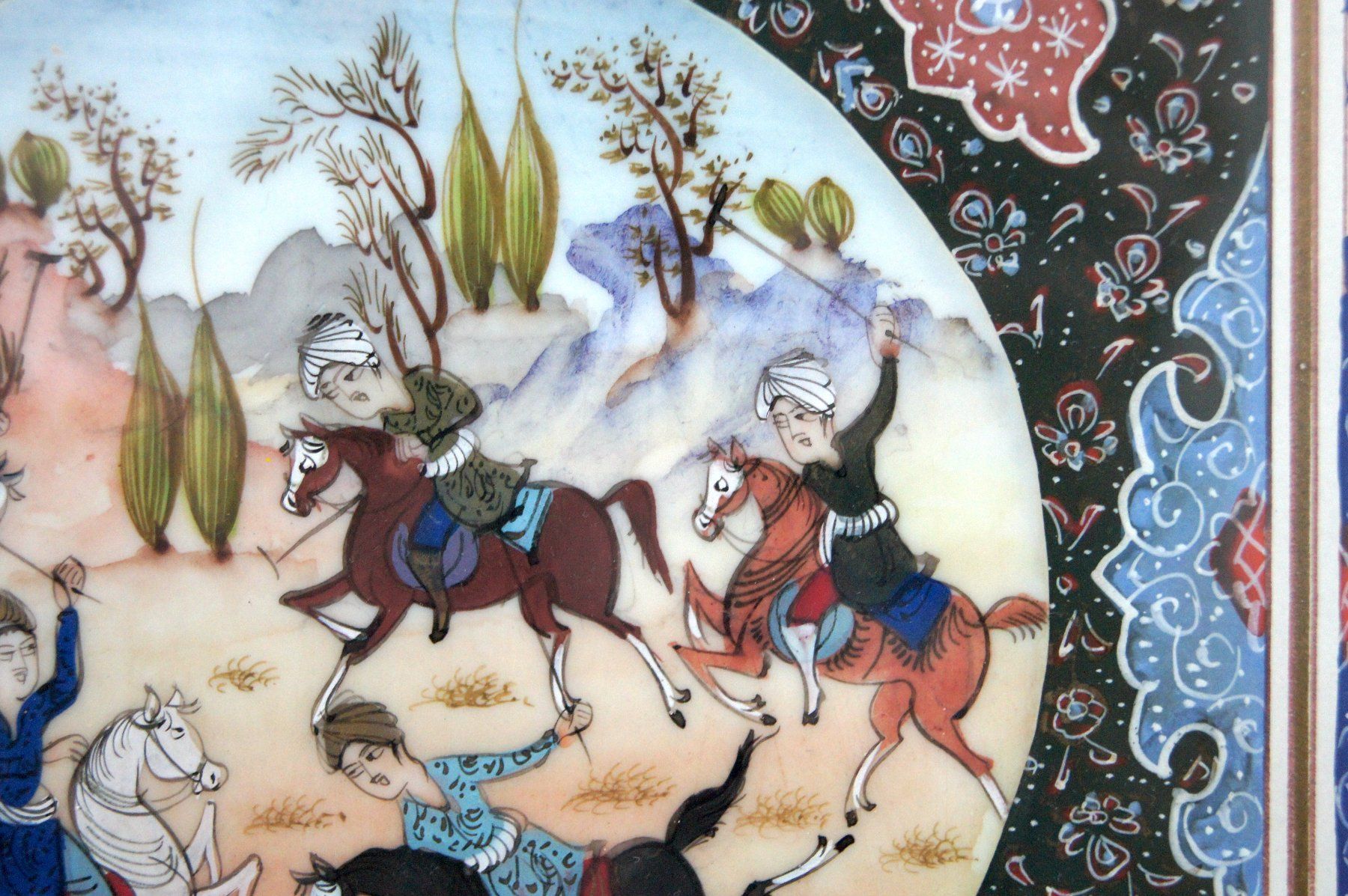 Tableaux: Persische Miniaturmalerei: Polospiel – D'occasion à Geroldswil par ARTEFACTO 4
