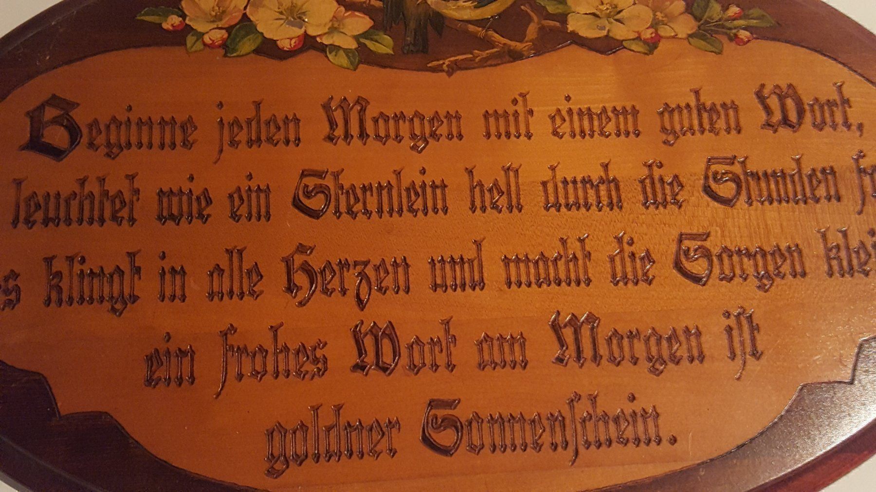Ecriteaux: Antikes Spruchschild mit Hausspruch – D'occasion à Remetschwil par Privatflohmi 1