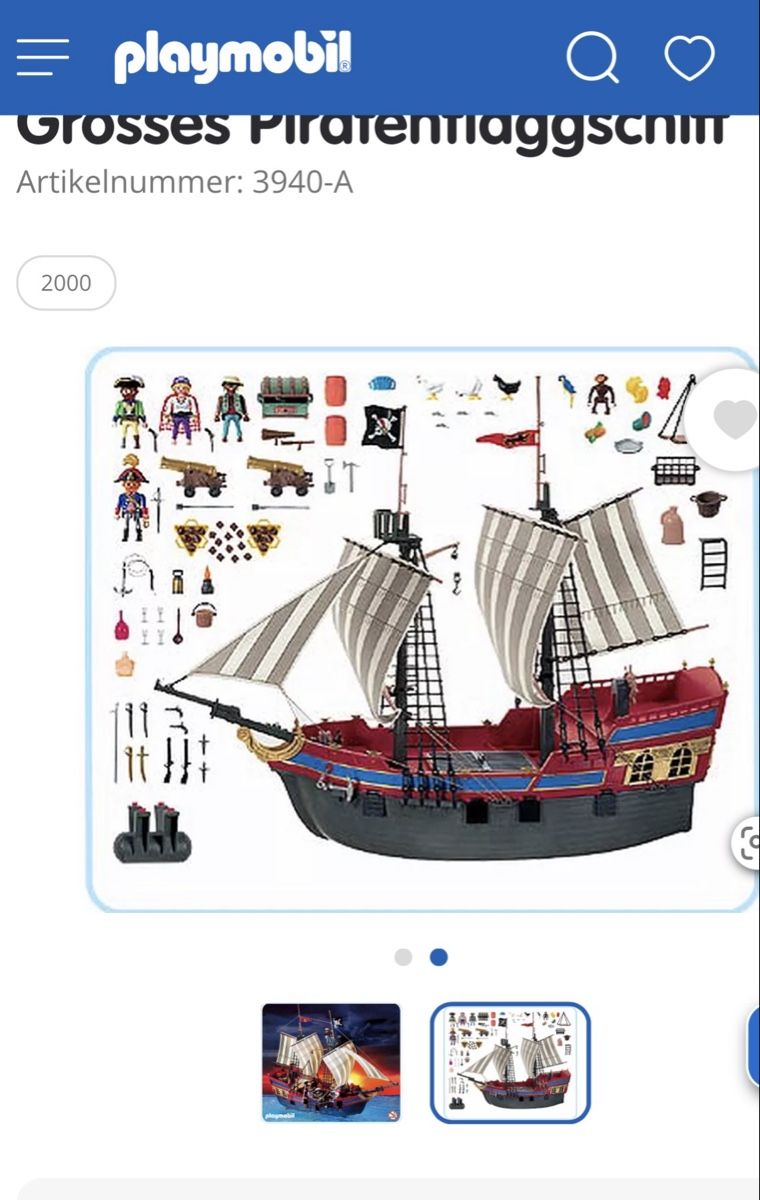 Playmobil Giocattoli: Playmobil Piratenschiff 3940-A, Gross – Usato da Bern venduto da AKATHA 1